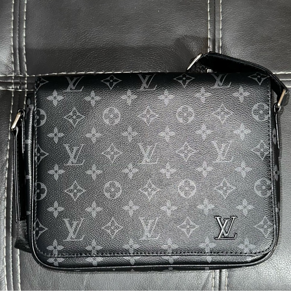 Louis Vuitton Black and Gray Monogram Shoulder Bag